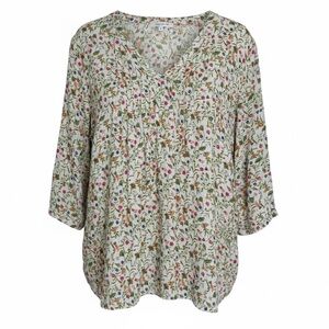 Rose & Olive floral half button blouse